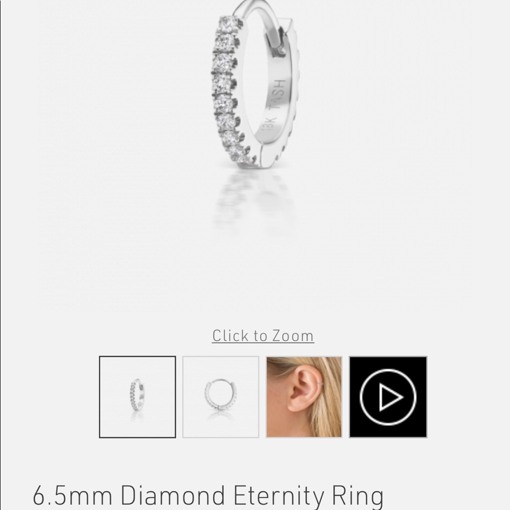 Maria Tash 18k White Gold Diamond 6.5mm Hoop